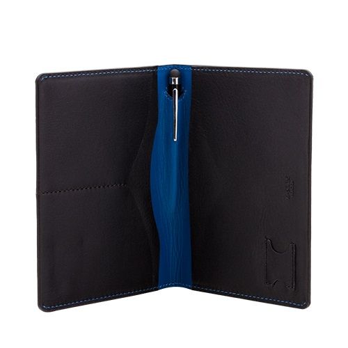 A-SLIM Leather Passport Holder Hoshi - Black